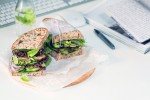 Healthy vegan sandwich with wholewheat bread
